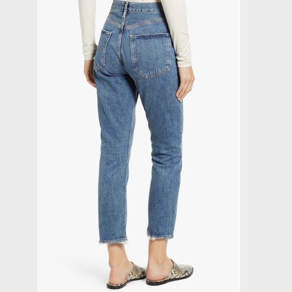 AGOLDE Riley High Waist Crop Straight Leg Jeans (Frequency colour) - Picture 2 of 7